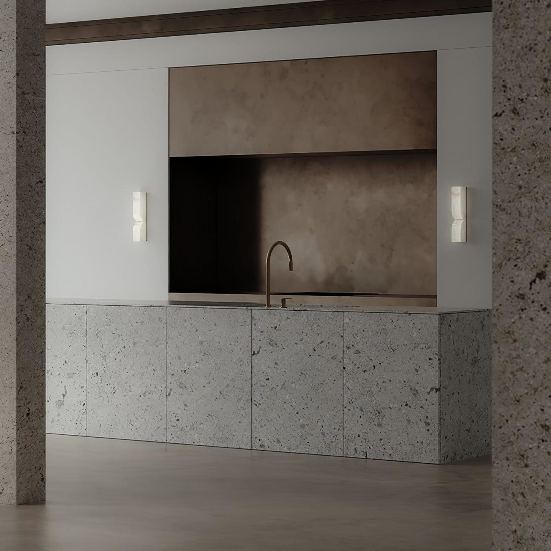 Modern Marble Wall Light With Warm LED Glow for Living Room — Ashbury Home & Living