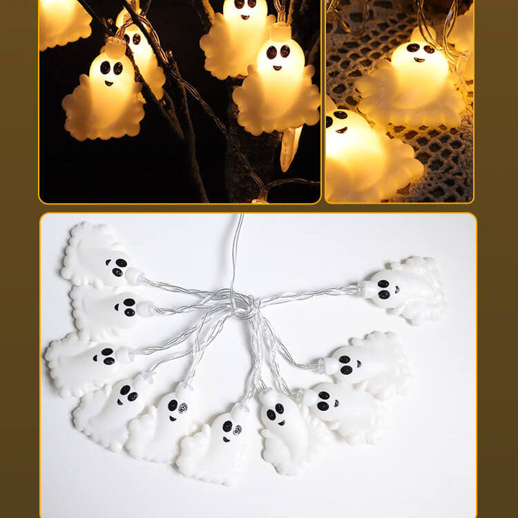 Halloween Ghost Light String LED Party Decoration Lights with Ghost Shades Fairy Lights for Indoor and Outdoor Seasonal Decor