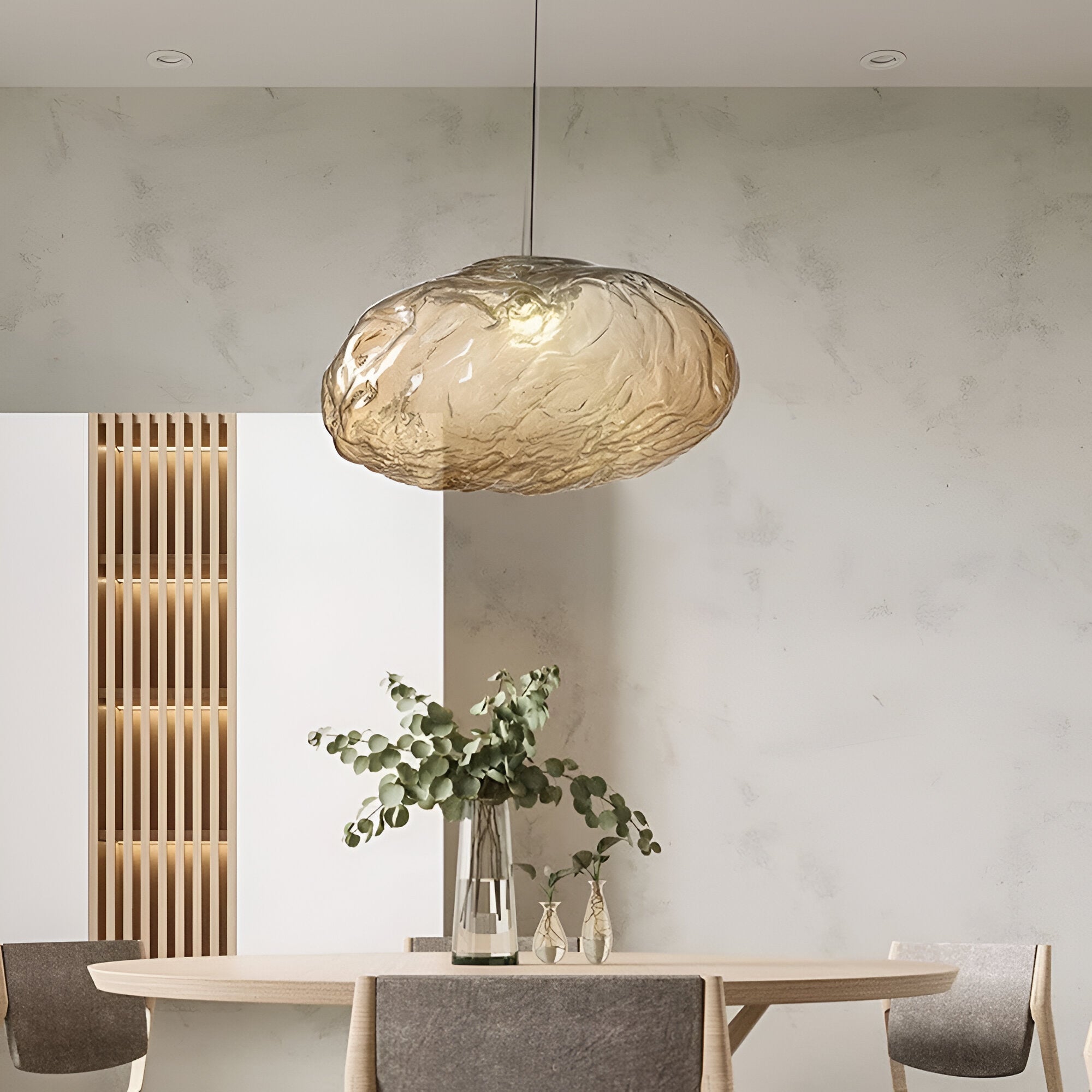 Minimalist Cloud Glass Pendant Light LED Light With Adjustable Cable