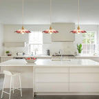 Retro Glass Pendant Light with Fluted Shade