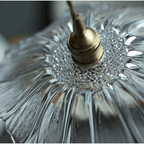 Retro Glass Pendant Light with Fluted Shade