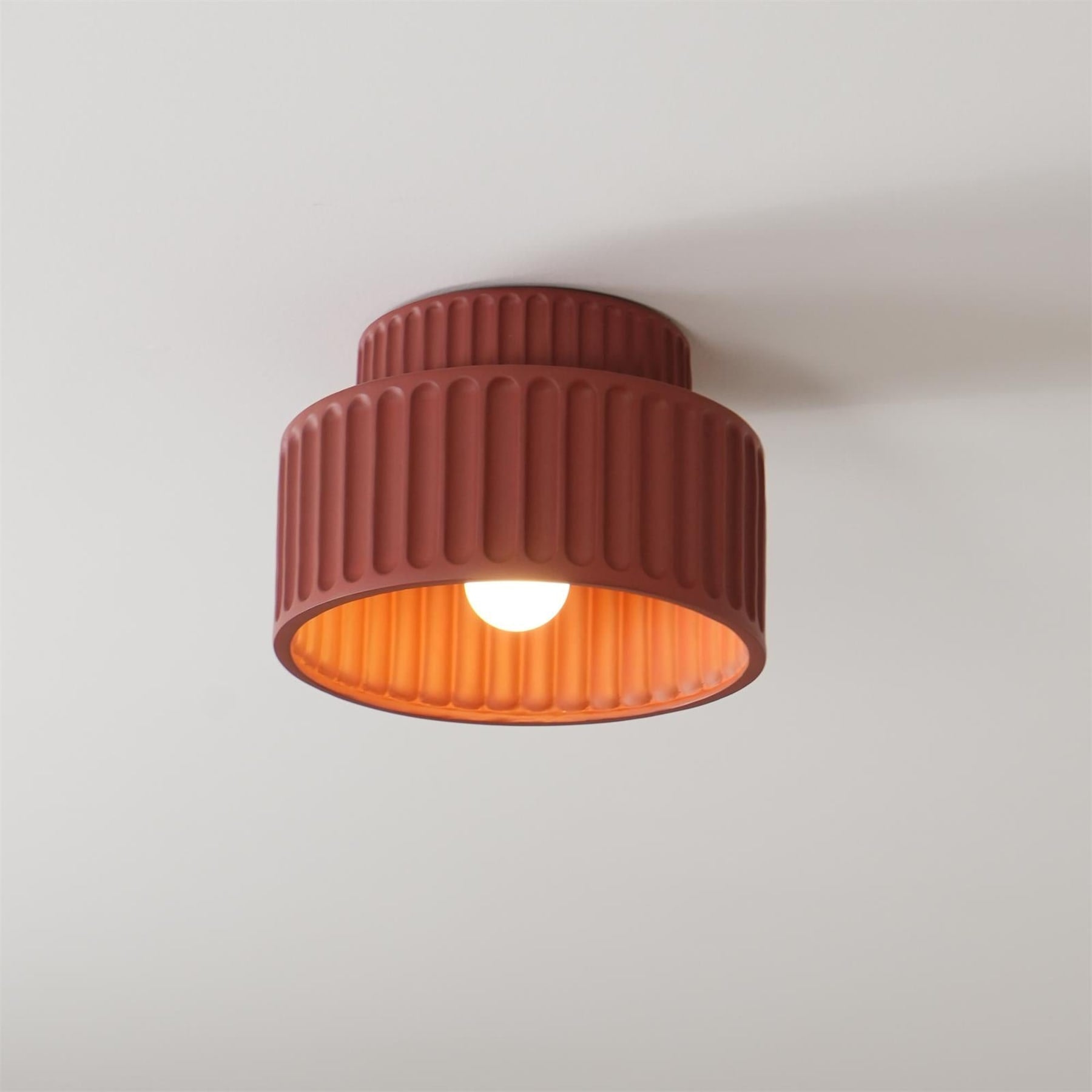 Modern Semi-Flush Ceiling Light for Living Room and Bedroom in Orange — Ashbury Home & Living