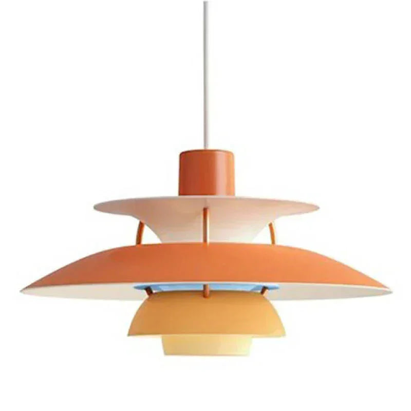 Scandinavian Metal Pendant Light With Adjustable Angle for Dining Room in Shades of Orange — Ashbury Home & Living