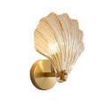 Brass And Glass Seashell Wall Light With E14 Bulb Base