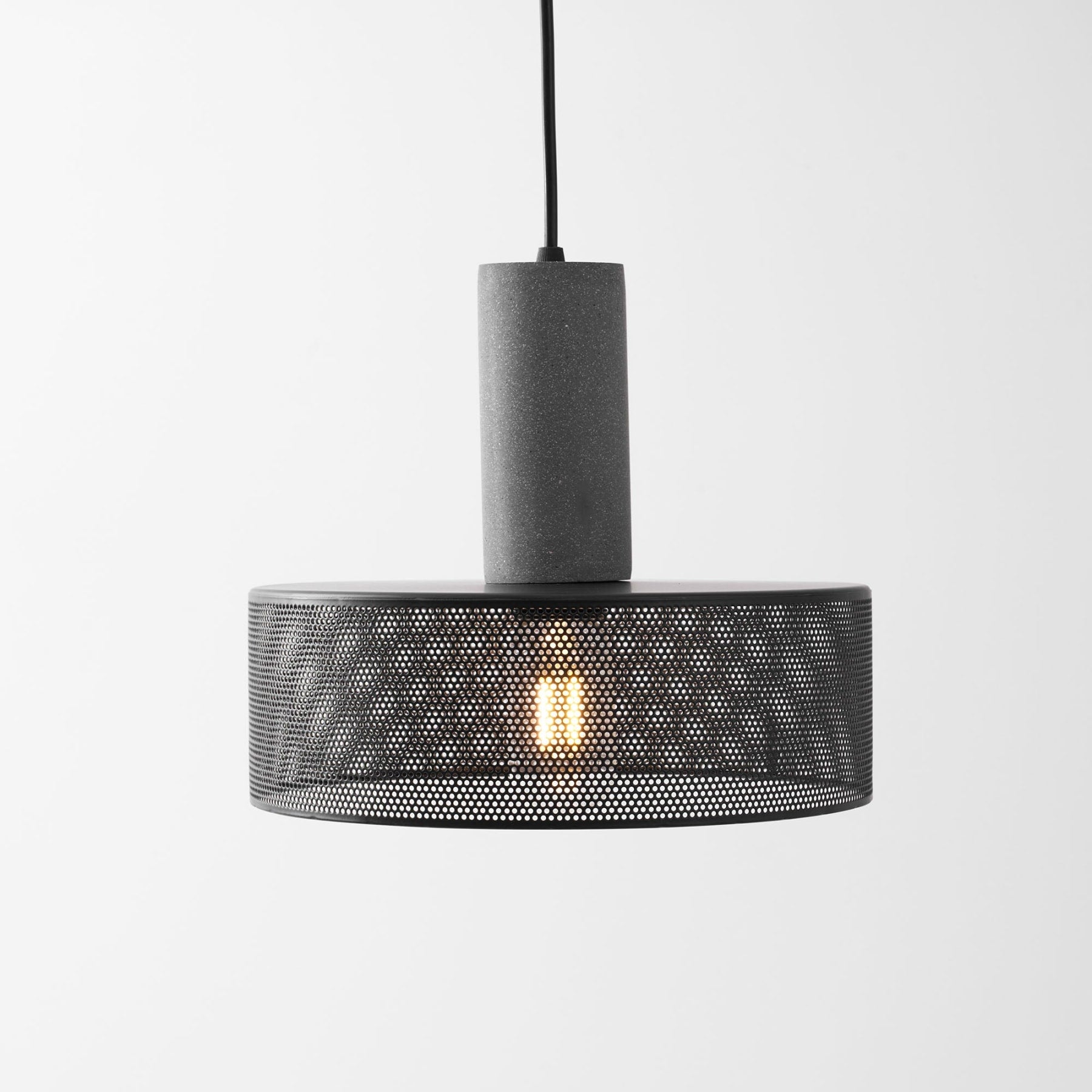 Industrial Concrete Pendant Light With Warm LED Glow — Ashbury Home & Living