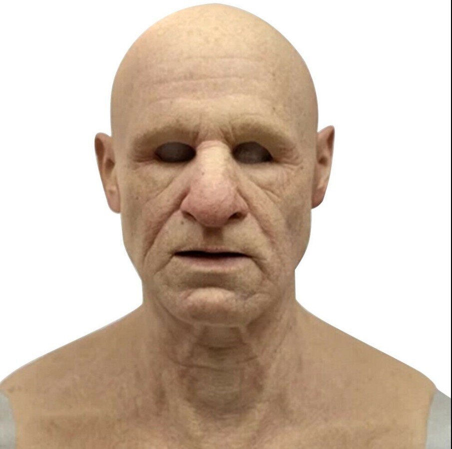Realistic Old Man Mask Latex Halloween Mask for Adults Full Head Creepy Face Mask with Movable Mouth for Fancy Dress | Cosplay and Parties