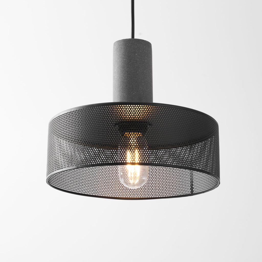 Industrial Concrete Pendant Light With Warm LED Glow — Ashbury Home & Living
