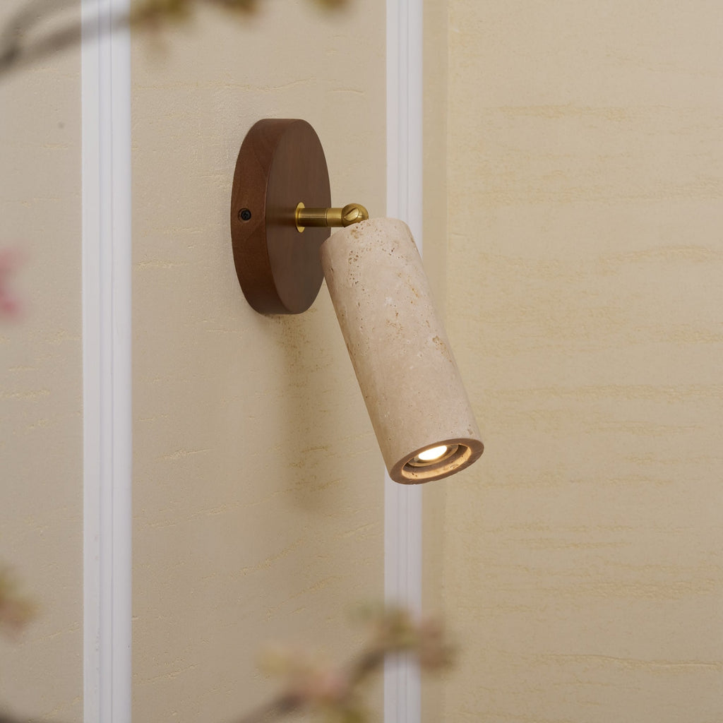 Modern Travertine Wall Light With Warm LED Glow — Ashbury Home & Living
