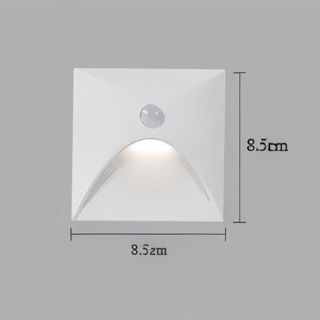 Contemporary Matte Metal Wall Light With Motion Sensor Option for Hallways in White — Ashbury Home & Living