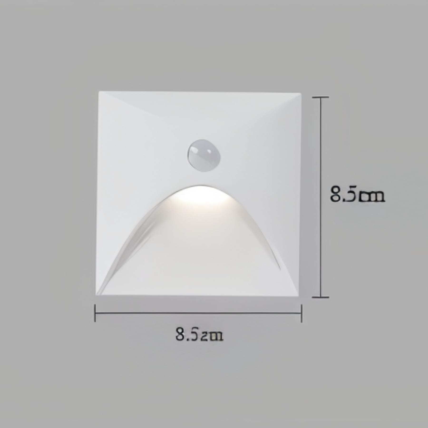 Contemporary Matte Metal Wall Light With Motion Sensor Option for Hallways in White — Ashbury Home & Living