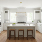 Modern Brass Pendant Light With Ceramic Shades for Dining Room — Ashbury Home & Living