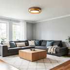 Scandinavian Wood Flush Mount Ceiling Light for Living Room — Ashbury Home & Living