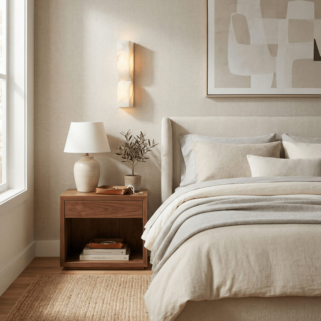 Modern Marble Wall Light With Warm LED Glow for Living Room — Ashbury Home & Living