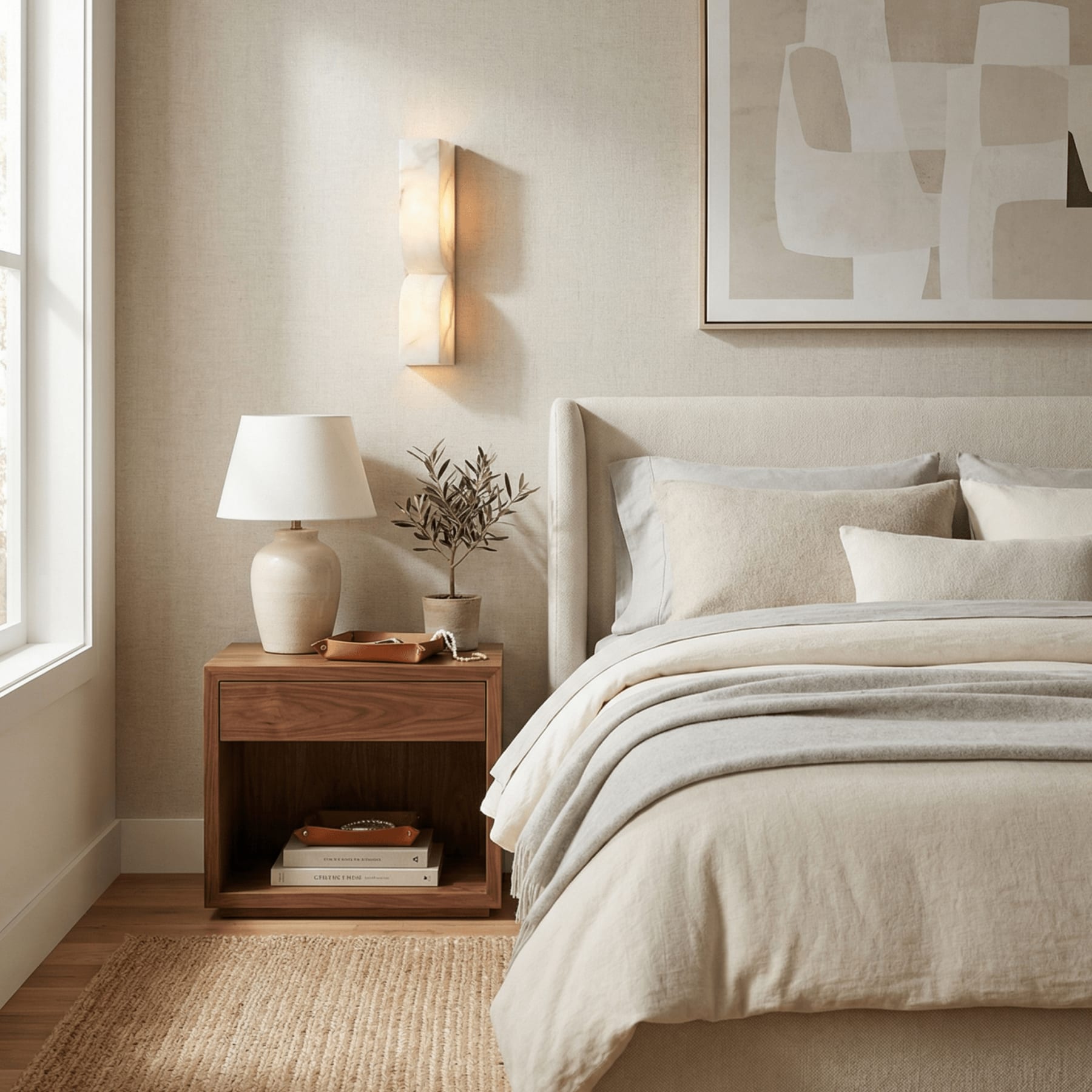 Modern Marble Wall Light With Warm LED Glow for Living Room — Ashbury Home & Living