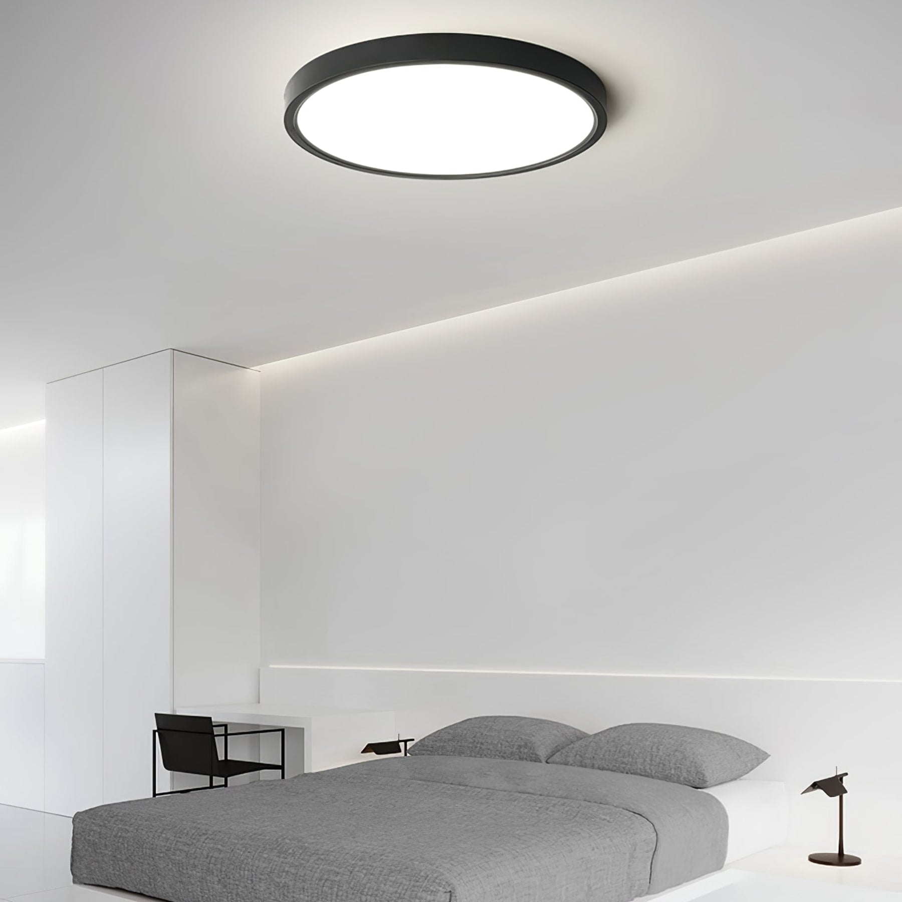 Minimalist Iron Flush Mount Ceiling Light With Slim Low-Profile Design — Ashbury Home & Living