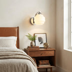 Contemporary Wrought Iron and Glass Wall Light With Warm LED Glow — Ashbury Home & Living