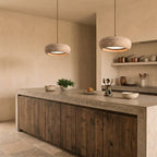Modern Travertine Stone Pendant Light With Dimmable Remote Control — Ashbury Home & Living