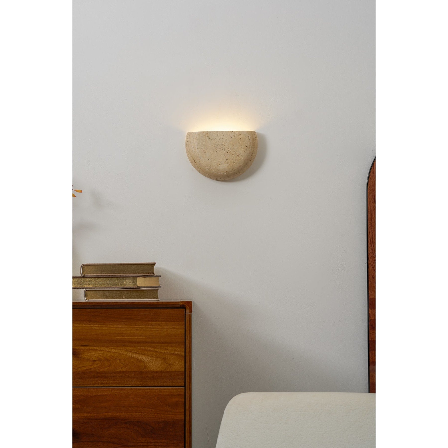 Modern Travertine Stone Wall Light for Living Room — Ashbury Home & Living