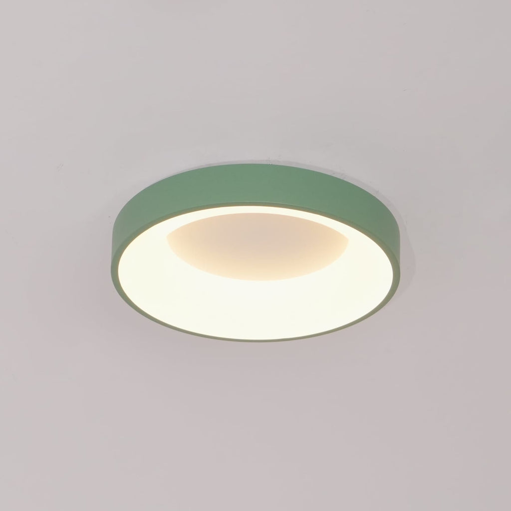 Modern Wrought Iron Flush Mount Ceiling Light With Tri-Colour LED Glow in Green — Ashbury Home & Living