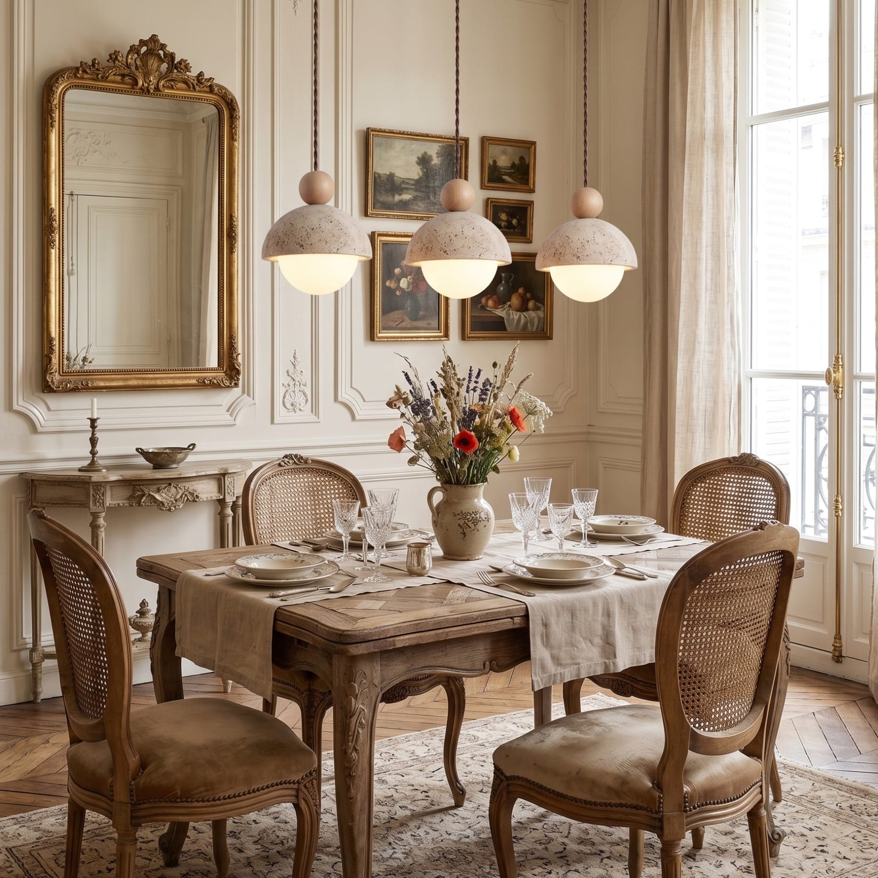 Contemporary Travertine Stone Pendant Light With Dimmable Glow — Ashbury Home & Living