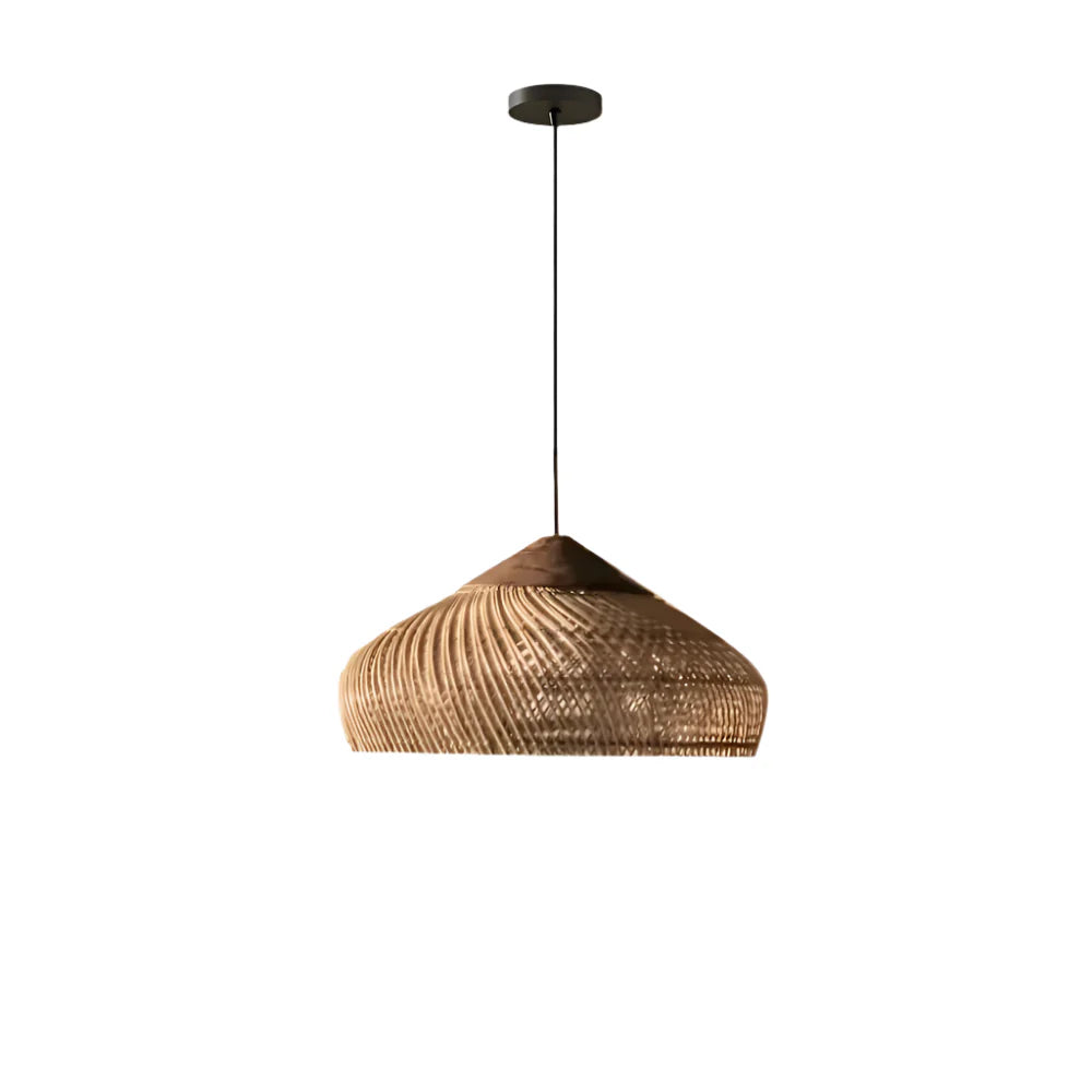 Bohemian Rattan Pendant Light With Woven Dome Shade