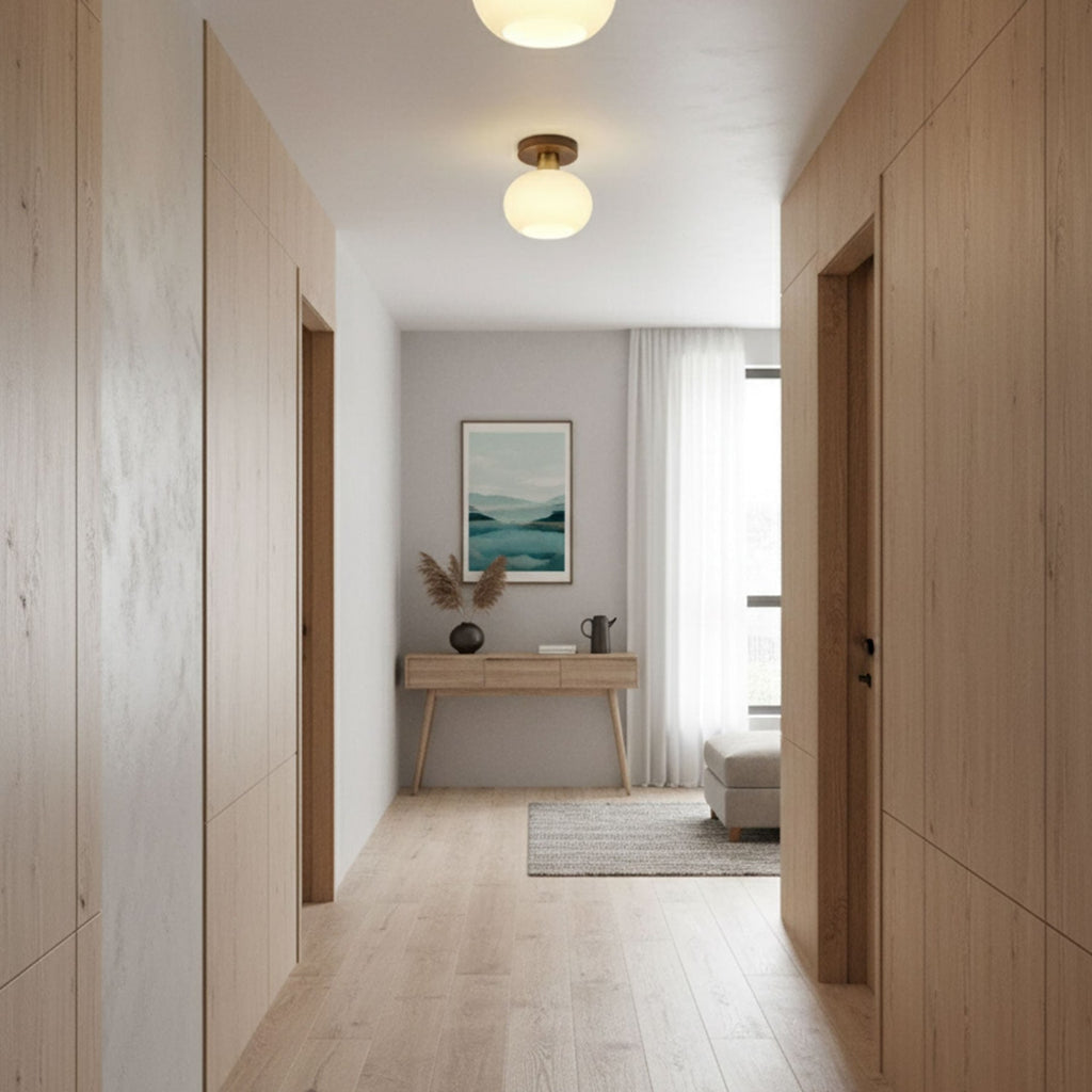 Modern Solid Wood Semi-Flush Ceiling Light for Living Room — Ashbury Home & Living