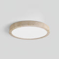 Modern Travertine Flush Mount Ceiling Light With Slim Profile in Yellow Travertine & White — Ashbury Home & Living