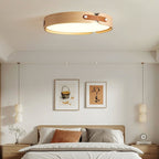 Scandinavian Wood Flush Mount Ceiling Light With Slim Low-Profile Design — Ashbury Home & Living