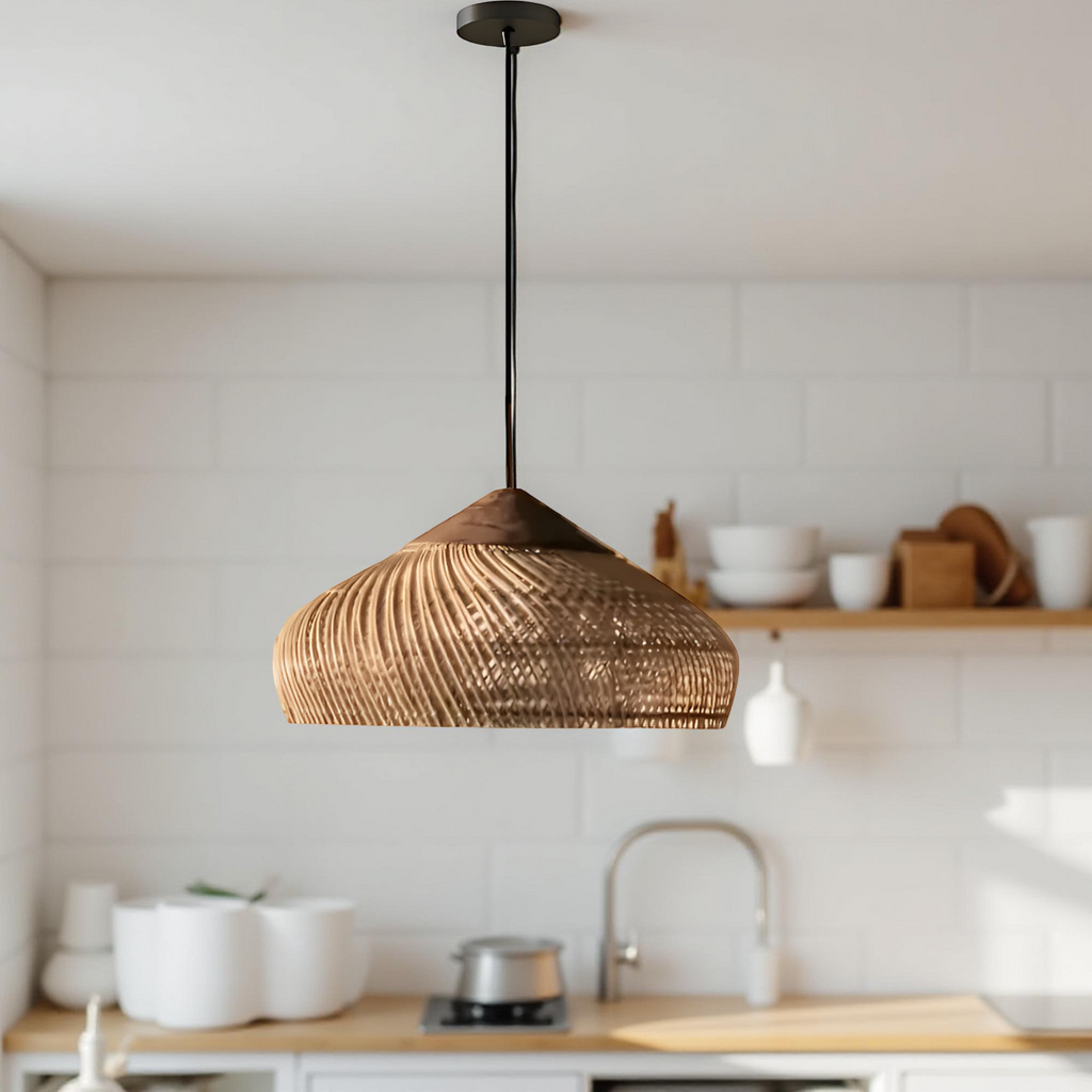 Bohemian Rattan Pendant Lights With Woven Shade