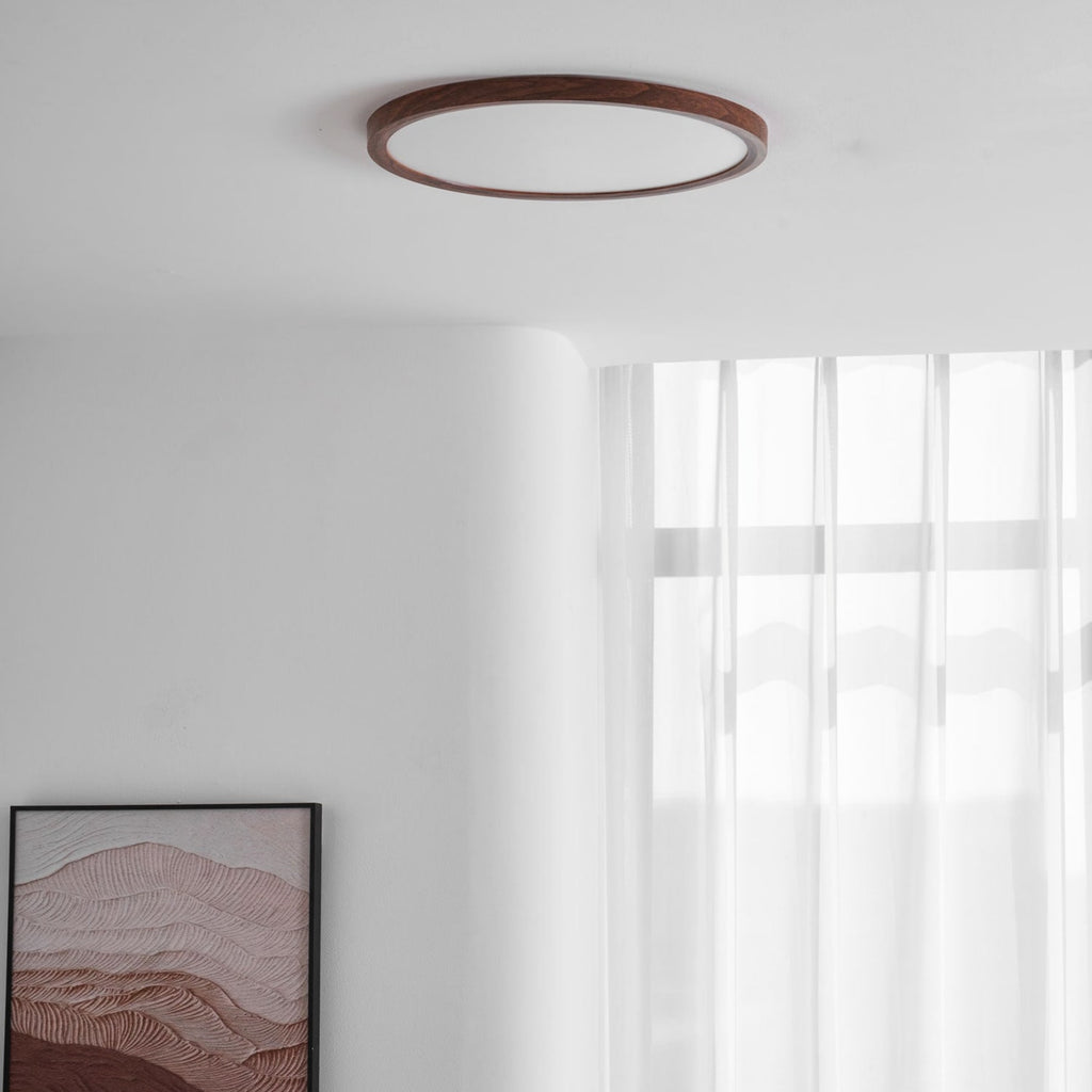 Minimalist Wood Flush Mount Ceiling Light With Slim Profile — Ashbury Home & Living