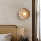 Retro Ceramic Disc Wall Light With Center Globe