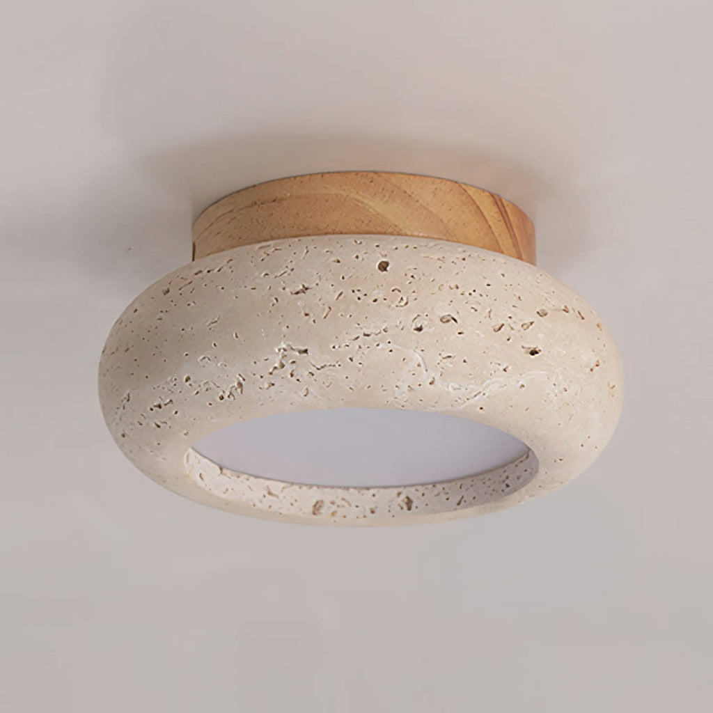 Minimalist Travertine Flush Mount Ceiling Light — Ashbury Home & Living
