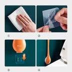 Teardrop Silicone Toilet Brush Set Wall Mounted Drip Holder Flexible Bristle Head Quick Drying Hygienic Loo Brush with Adhesive Hook | Single or Twin