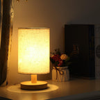 Scandinavian Wood Table Lamp With Linen Shade — Ashbury Home & Living