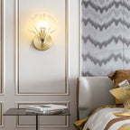 Brass And Glass Seashell Wall Light With E14 Bulb Base
