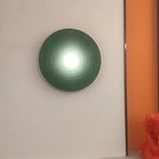 Retro Ceramic Disc Wall Light With Center Globe