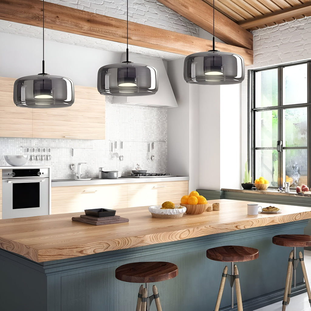 Retro Trio pendant lights LED Light With Hand-Blown Glass Shades