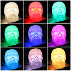 Skull Night Light LED Colour Changing Table Lamp Rechargeable Silicone Skull Lamp with Remote Control and Timer Gothic Halloween Decor for Bedroom