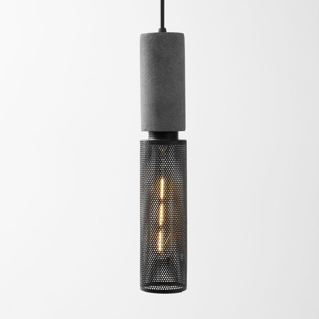 Industrial Concrete Pendant Light With Warm LED Glow — Ashbury Home & Living