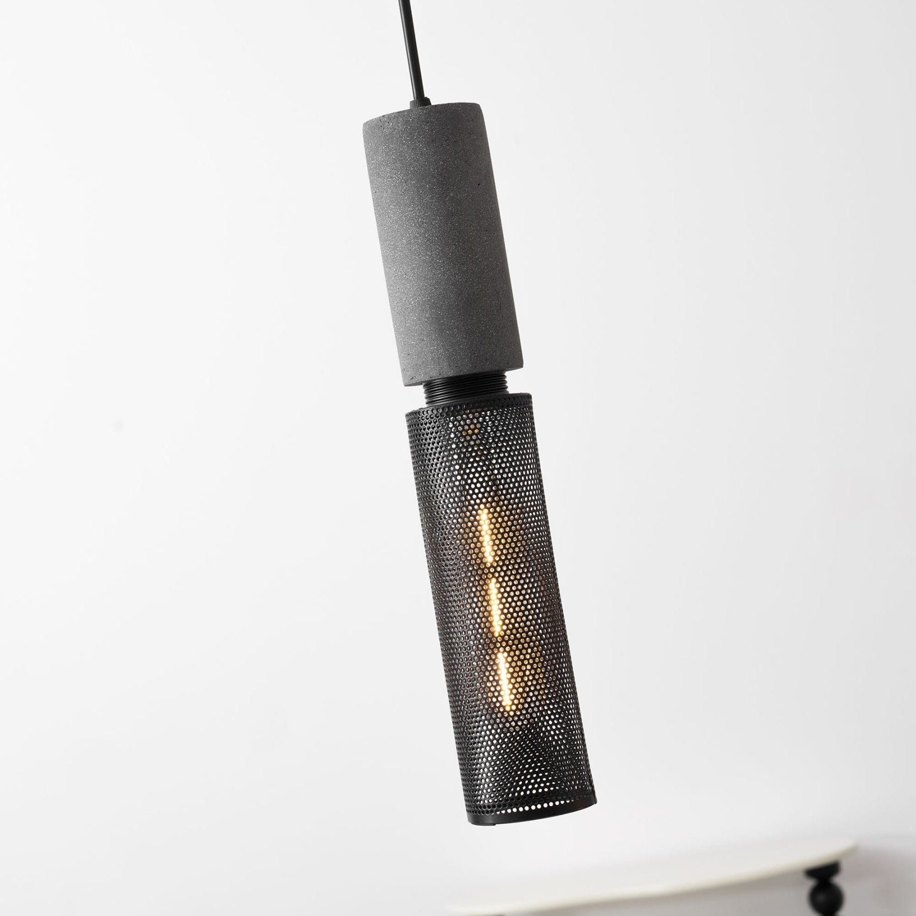 Industrial Concrete Pendant Light With Warm LED Glow — Ashbury Home & Living