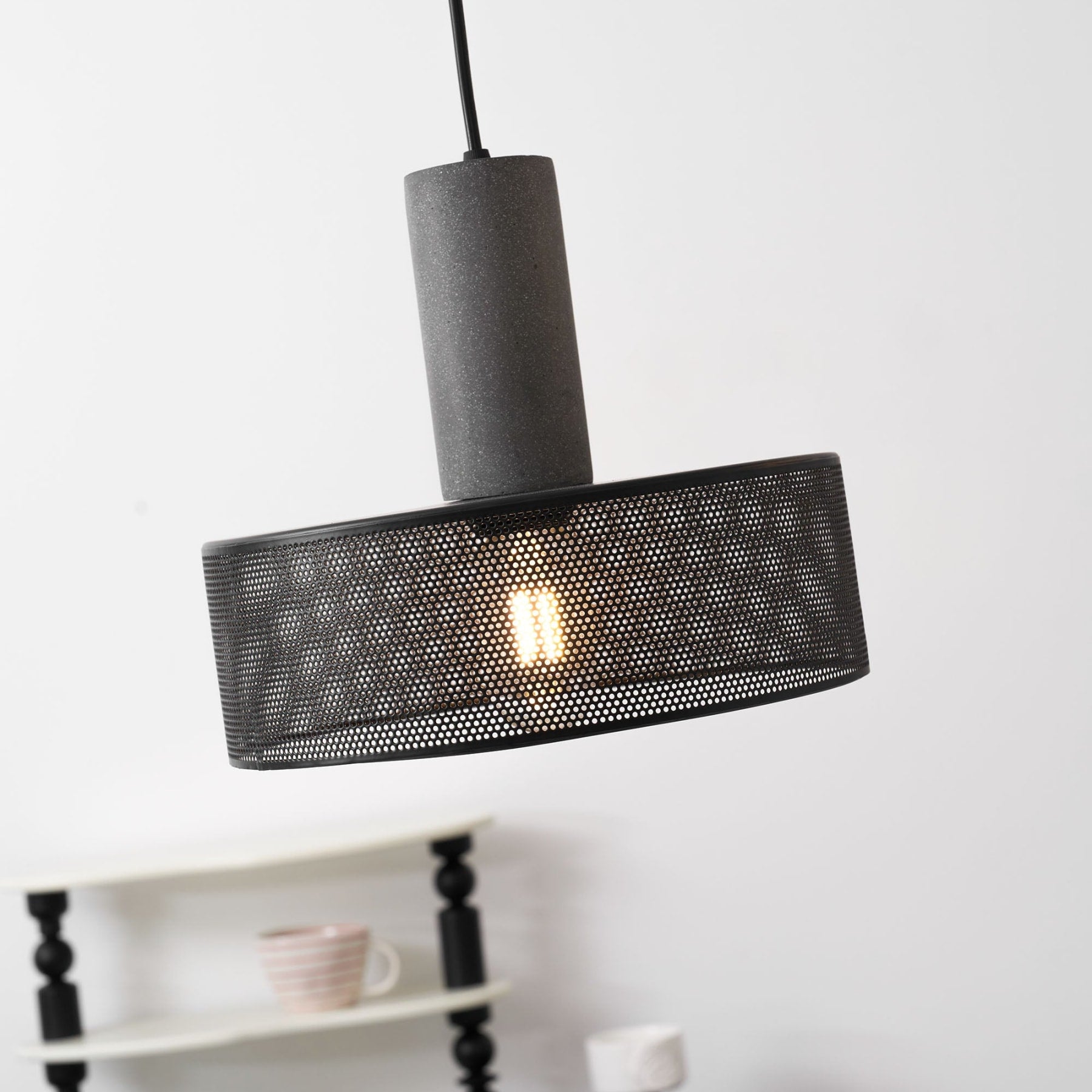Industrial Concrete Pendant Light With Warm LED Glow — Ashbury Home & Living