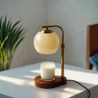 Modern Wood And Glass Table Lamp With Warm LED Glow — Ashbury Home & Living