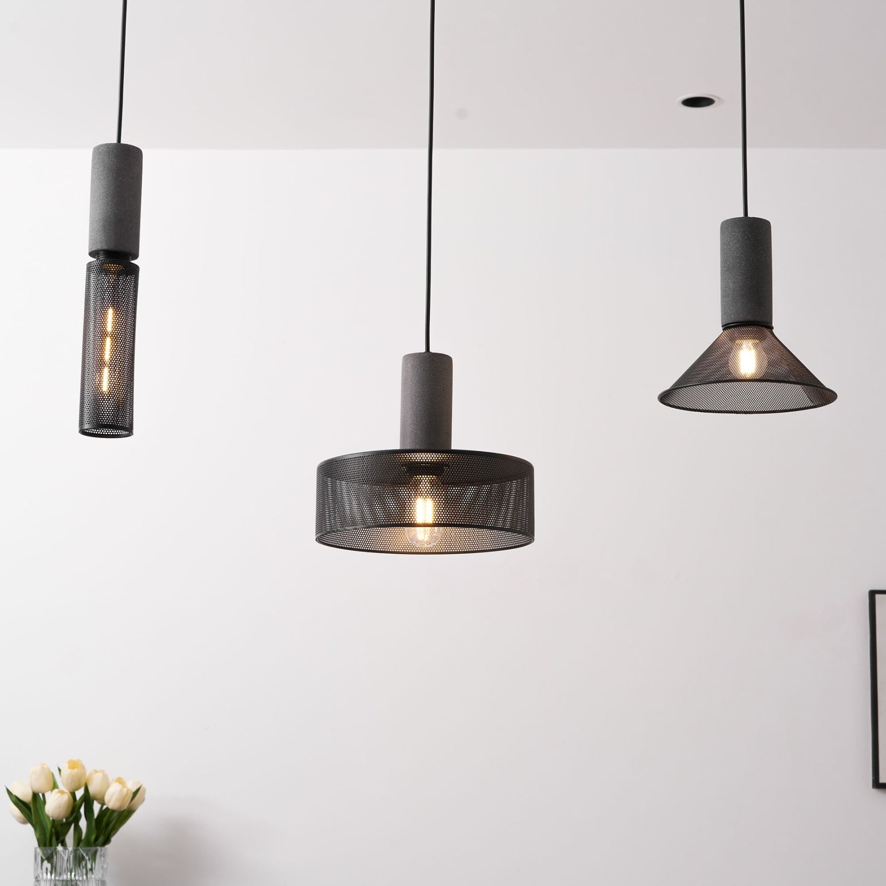 Industrial Concrete Pendant Light With Warm LED Glow — Ashbury Home & Living