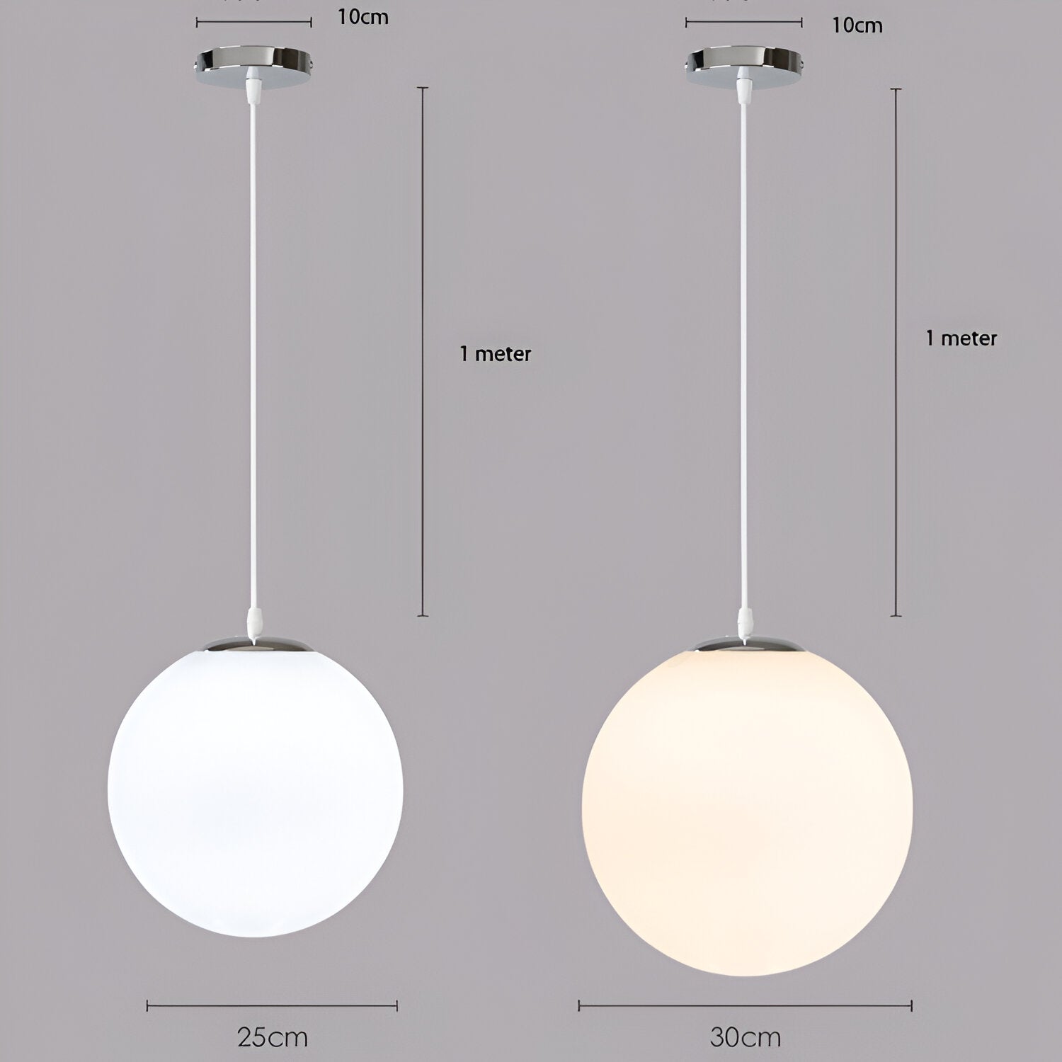 Globe Glass Pendant Light With Adjustable Cord
