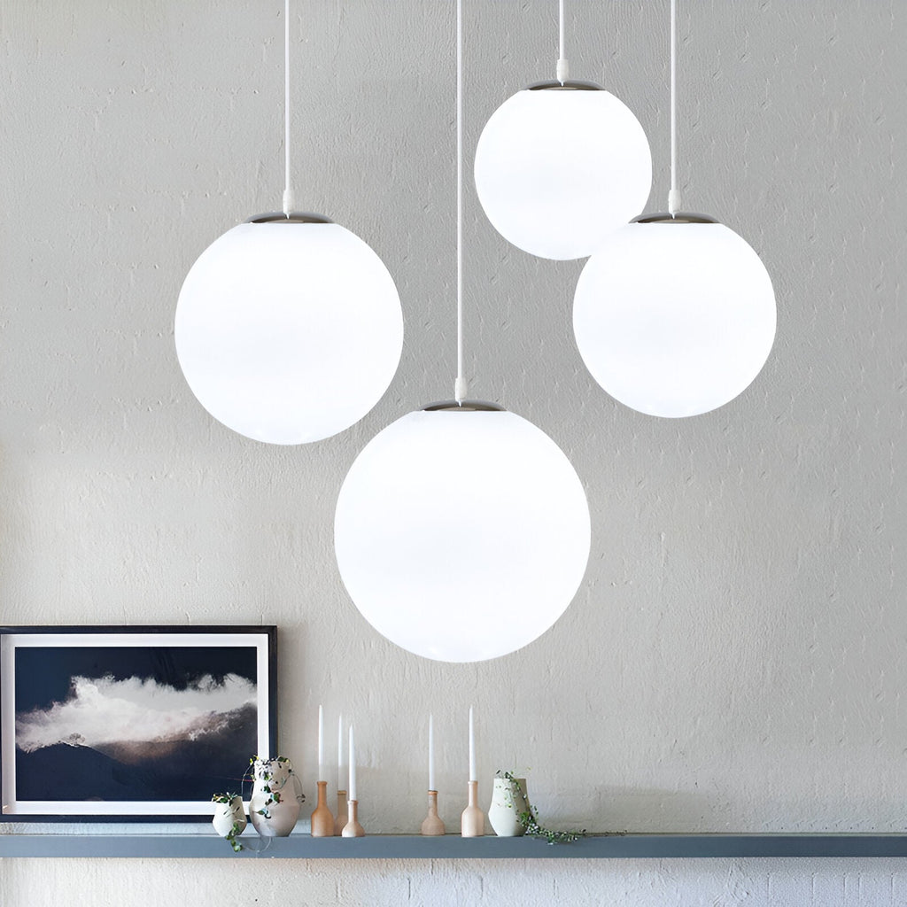 Globe Glass Pendant Light With Adjustable Cord