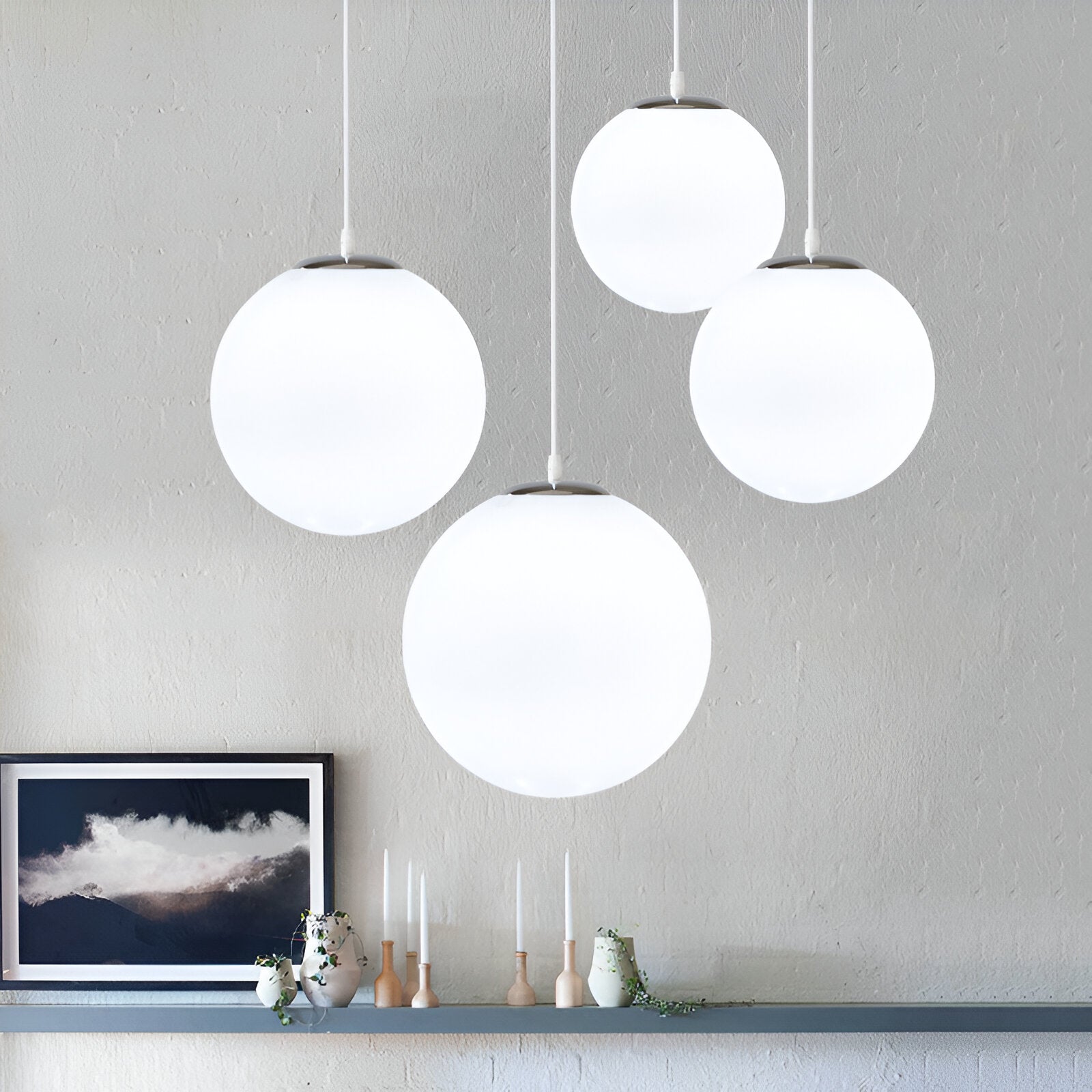 Globe Glass Pendant Light With Adjustable Cord