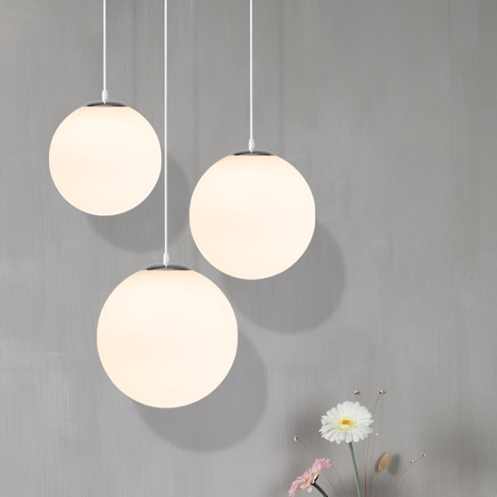 Globe Glass Pendant Light With Adjustable Cord