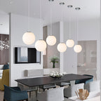 Globe Glass Pendant Light With Adjustable Cord