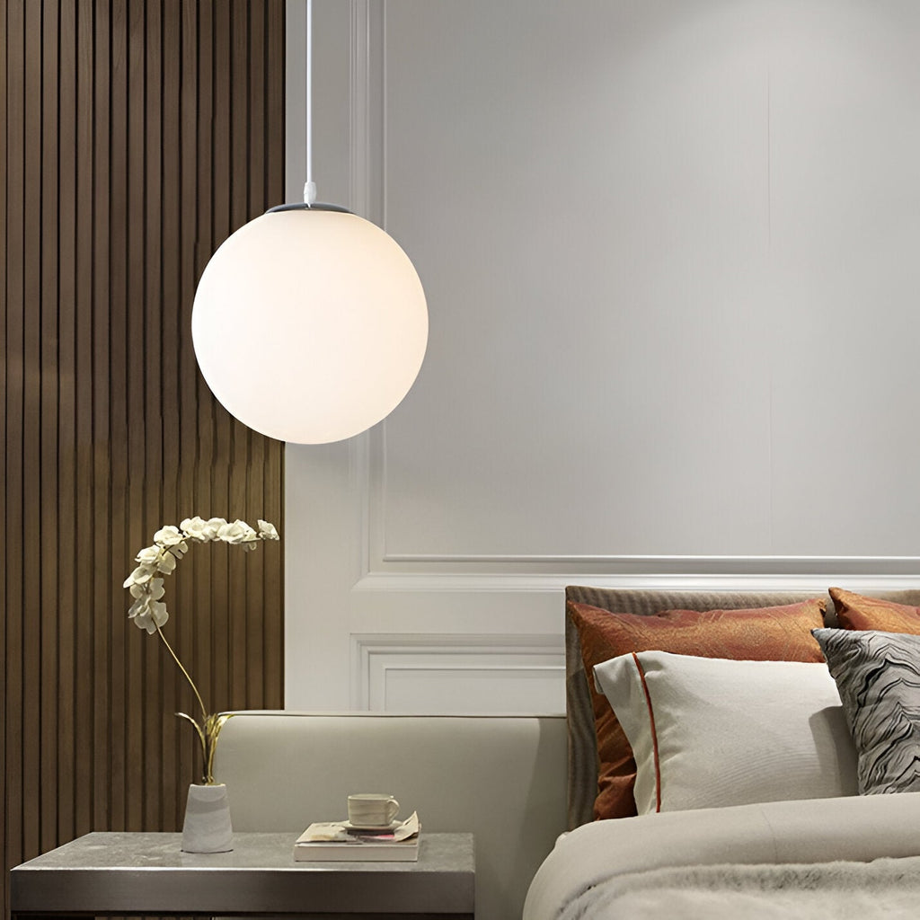 Globe Glass Pendant Light With Adjustable Cord
