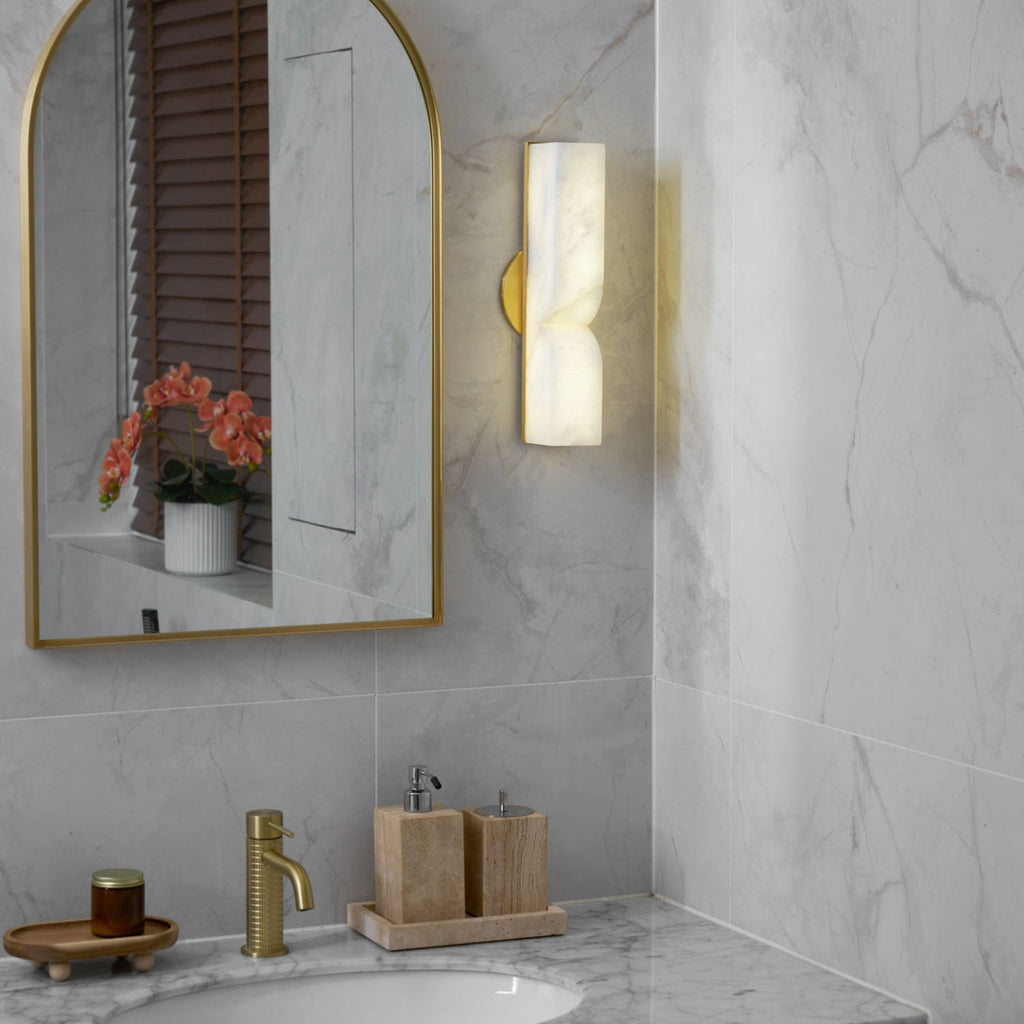 Modern Marble Wall Light With Warm LED Glow for Living Room — Ashbury Home & Living